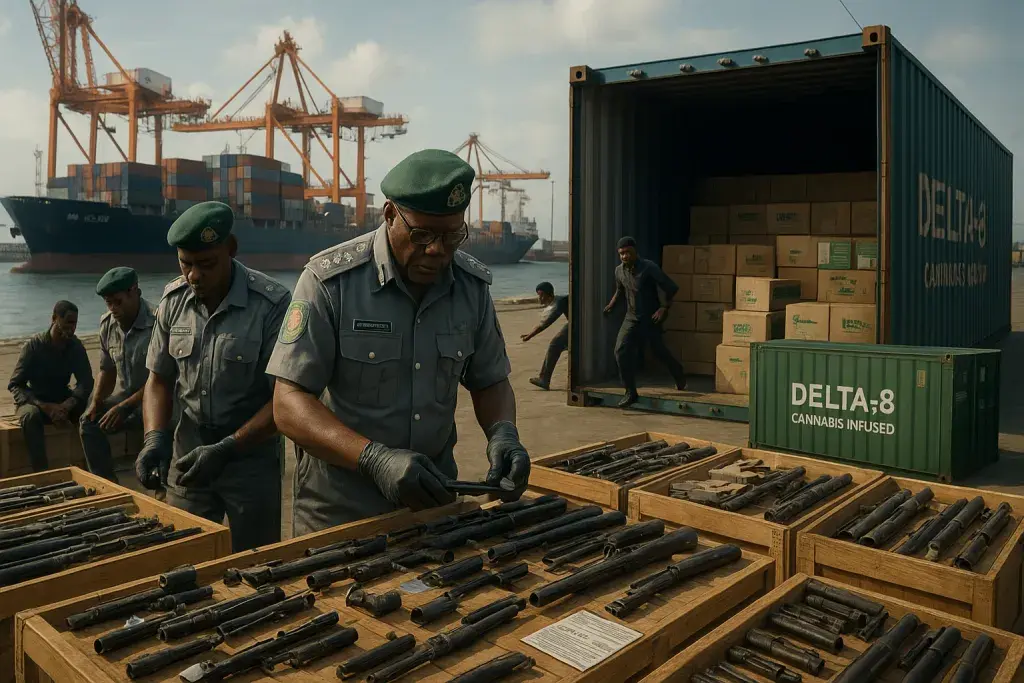 Nigeria Customs Seizes Rifle Parts and Cannabis Products at Port